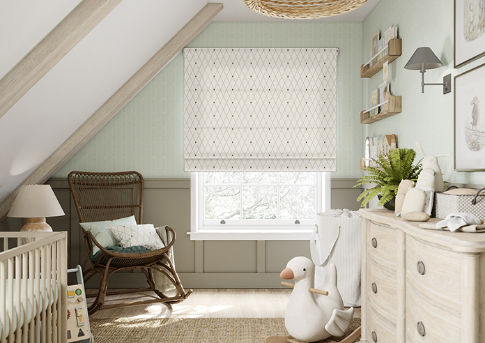 Puddle Down, Trellis Down - Twist&Fit Roman Blind - Image 3